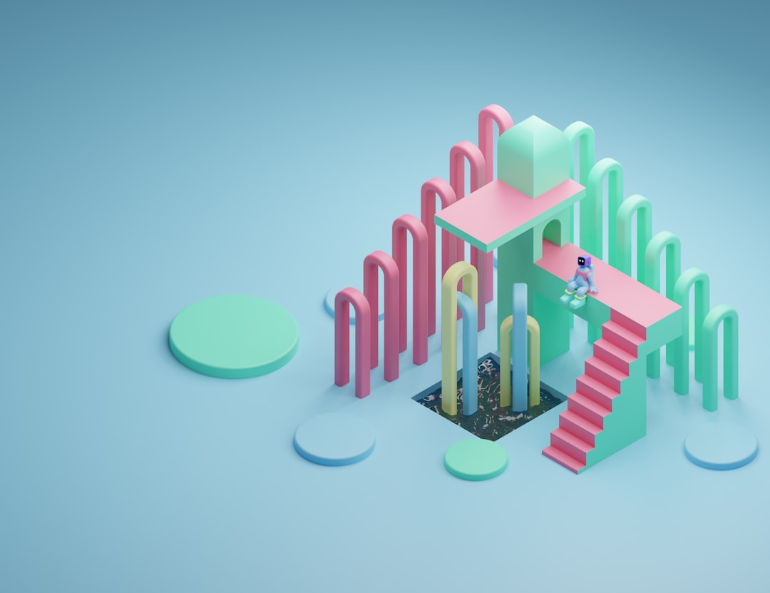 services-01 a-person-standing-on-top-of-a-pink-and-green-structure-hpecxwojjjc